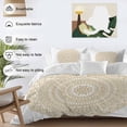 thumbnail image 3 of 3 Piece Beige Boho Duvet Cover Set Queen Size,Microfiber Comforter/Quilt Cover with Corner Ties and 2 Pillowcases,Retro Farmhouse Ethnic Abstract Geometric Art All Season Bedding with Zipper Closure, 3 of 8