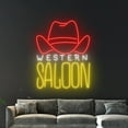 thumbnail image 4 of Handmadetneonsign Western Saloon Neon Sign, Cowboy Hat Wall Art Decor, Western Bar Club Wall Decor, 4 of 5