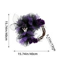 thumbnail image 3 of RnemiTe-amo Halloween Skull Wreath for Front Door,16 Inch Skeleton with Rose Wreath Halloween Skull Leaf Ornaments,Gothic Garland Creepy Decor for Home, 3 of 6