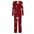 thumbnail image 6 of EchfiProm Christmas Pajamas for Women Cute Loungewear One Sets Pants and Long Sleeve Soft Red Womens Pjs Set, 6 of 8