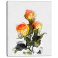 thumbnail image 2 of Hand drawn Yellow and Red Roses - Floral Canvas Art Print, 2 of 3