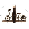 thumbnail image 4 of DecMode 7" Bike Brass Wood Bookends (Set of 2), 4 of 11