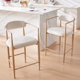 thumbnail image 6 of Morden Fort Modern Counter Stools with Back Set of 2, Boucle Upholstered Seat Kitchen Island Bar Stools, White, 6 of 8