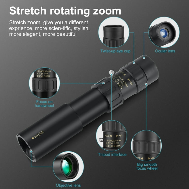 AGPtek 4K 10 300X40mm Monocular Telescope Portable Super HD