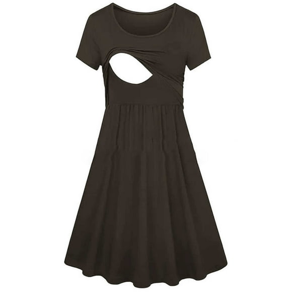 Pregnancy Dresses in Clearance Juebong Maternity Nursing Dresses 2024 Short Sleeve/Sleeveless Breastfeeding Dress Deals Summer Casual Pregnancy Dresses Mama Postpartum Clothes Flash Deals