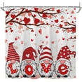 thumbnail image 3 of Gnome Valentine Shower Curtain, Valentines Day Shower Curtain, Valentines Shower Curtain Set, Valentine''s Day Bathroom Decor. Valentines Bathroom Set with Hooks Farmhouse Fabric 72x72 Inch, 3 of 5