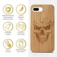 thumbnail image 4 of Case Yard Wooden Case Outside Soft TPU Silicone, Slim Fit Shockproof Wood Protective Phone Cover for Girls Boys Men and Women, Supports Wireless Charging Scary Skull Design case for iPhone-8-Plus, 4 of 7