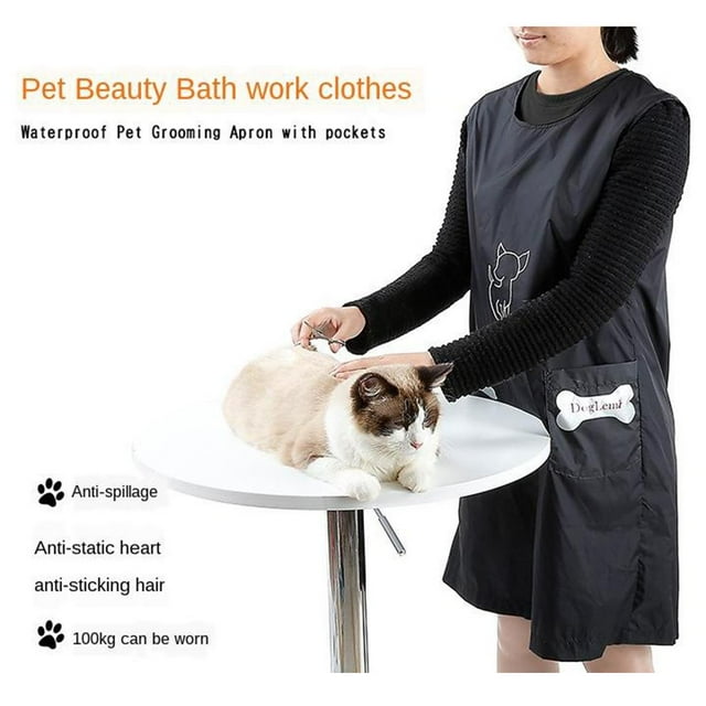 Delantal profesional perfecl Delantal para Tienda de Mascotas con Bolsillo para Peluquería para Perros y L