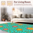 thumbnail image 2 of ODIKA 8' Machine Washable Non-Slip Area Rug, Intricate Floral Medley with Vibrant Nature Inspired High Traffic Rug, Turquoise, 236730, 2 of 7