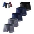 thumbnail image 2 of successthop Plus Size Silk Underwear Men 5 Pack Cool Comfortable Lightweight Breathable Solid Boxer Brief Multiple Pack, 2 of 3
