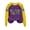 Purple, variant on Sweatshirt for Women White Polyester Casual Holiday Sweatshirt Sequin Print Round Neck Long Sleeve Loose Pullover Tops Hoodies L