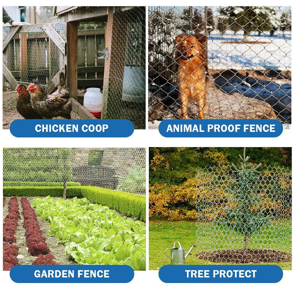 Fencer Wire 20 Gauge Galvanized Poultry Hex Netting with 2 inch Mesh