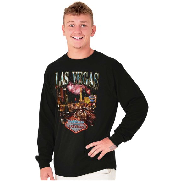 Las Vegas Nevada Casino Fireworks Long Sleeve TShirt Men Women Brisco Brands S