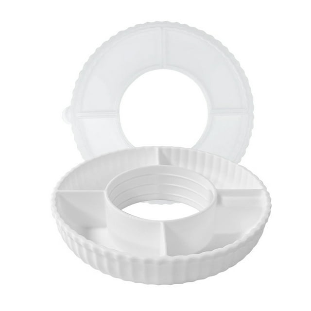 Decodeary Portable Snack Tray With Lid For Dustproof Snacking Made Of Silicone Nuts white