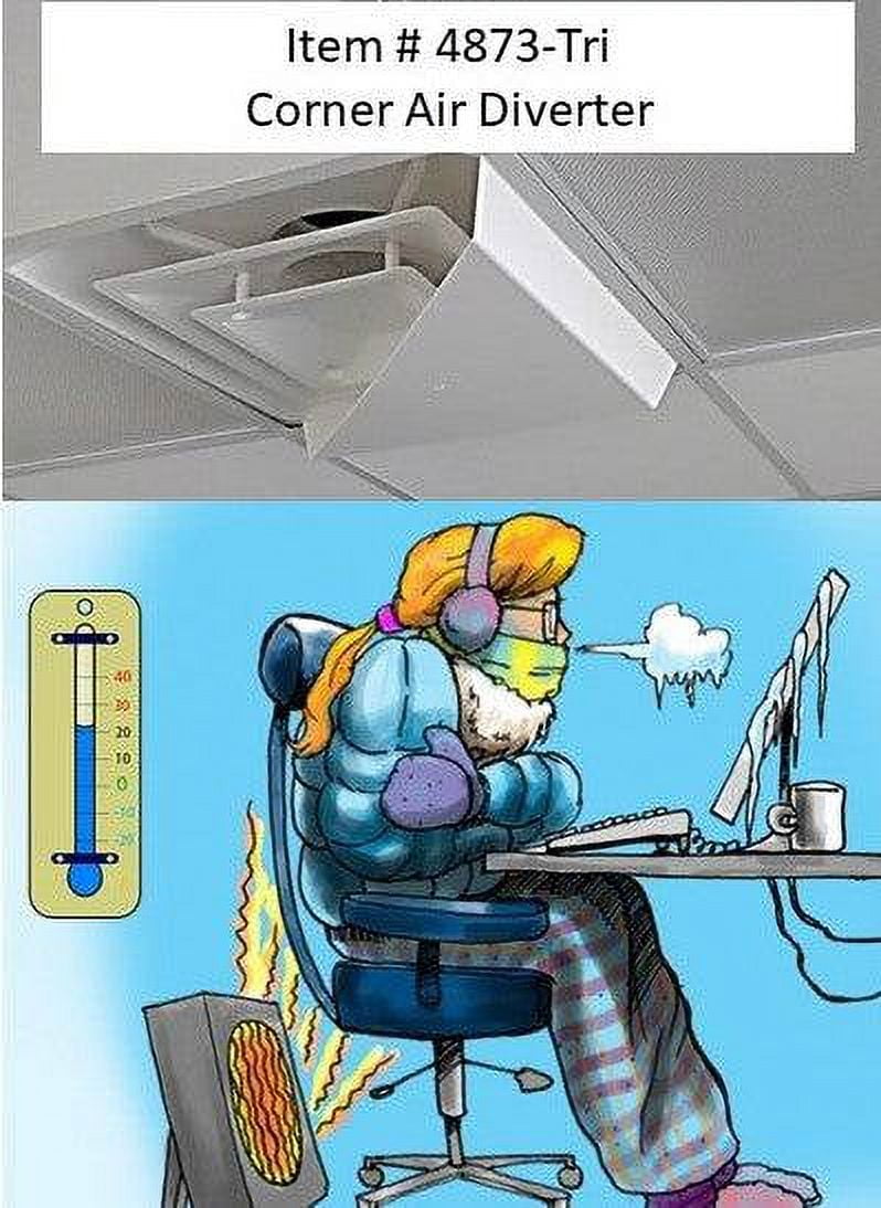 Corner Air Diverter (triangle) for 2'x2' Ceiling Air Diffuser-2 pack