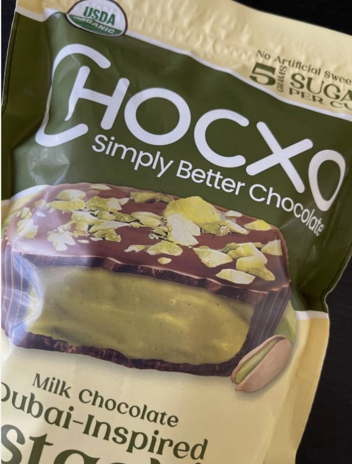 Chocxo Smile Milk Chocolate Dubai Inspired Pistacho Cups Net Wt 14.8 Oz