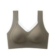 thumbnail image 2 of LNWUY Women Wirefree Bras Wide Straps Full Coverage No Underwire Everyday Bras Comfortable Wireless Padded Bras Brown L, 2 of 3