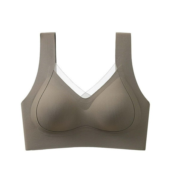 Amidoa Push-up Bras for Women 18-Hour Ultimate Lift Brown Sport Solid Bralette Brasiers Women L