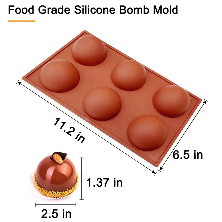 Hot Chocolate Bomb Mold Silicone 2.5 inch Chocolate Sphere Mold Chocolate Ball  Molds Hot Chocolate Bomb Molds Large Round Chocolate Mold Semi Sphere  Silicone Mold Chocolate Half Dome Mold Brown/3 pcs 