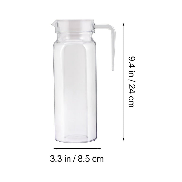 EIKS 37oz Glass Pitcher with Lid, Fridge Water Jug Beverage Container for  Serving Hot Liquids, Cold Drinks, Coffee, Juice, Tea