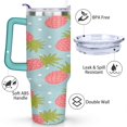 thumbnail image 3 of Mug with Handle and Straws 40 oz Stainless Steel Pineapple Travel Cup Birthday Present for Women Girls Daughter Mom Gifts for Him/Her Coffee Mugs, 3 of 7
