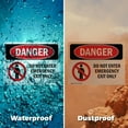thumbnail image 6 of (2 Pack) Do Not Enter Emergency Exit Only OSHA Danger Sign 14 Inch X 10 Inch Indoor / Outdoor Rust-Free Aluminum Metal Signs for Workplace, Workshop, and Construction Site, Made in the USA, 6 of 8