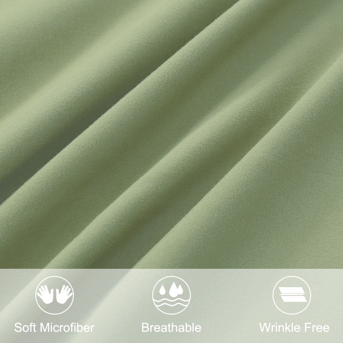 Unique Bargains 2-Pack Envelope Closure Pillow Sham King Sage