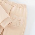 thumbnail image 5 of HFHAPW Boys Girls Sweatsuit 2 Piece Outfits Cozy Athletic Tracksuit Set Pullover Hoodie and Jogger Pants Kids Clothes(Khaki,5-6 Y), 5 of 9