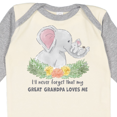 thumbnail image 4 of Inktastic I'll Never Forget That My Great Grandpa Loves Me Elephants Boys or Girls Long Sleeve Baby Bodysuit, 4 of 5