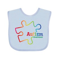 Inktastic Rainbow Gradient Autism Boys or Girls Baby Bib