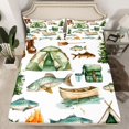 thumbnail image 2 of Feelyou Teen Adventure Fishing Bed Sheets, Rustic Hunting King Sheets, 4 Pieces, 2 of 7