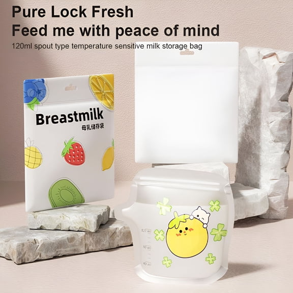 XIBUFE Milk Storage Bag Breast Milk Storage Bag Small Capacity Fresh-Keeping Bag 200Ml Milk Storage Bag Disposable Freezer Bag Storage Portable