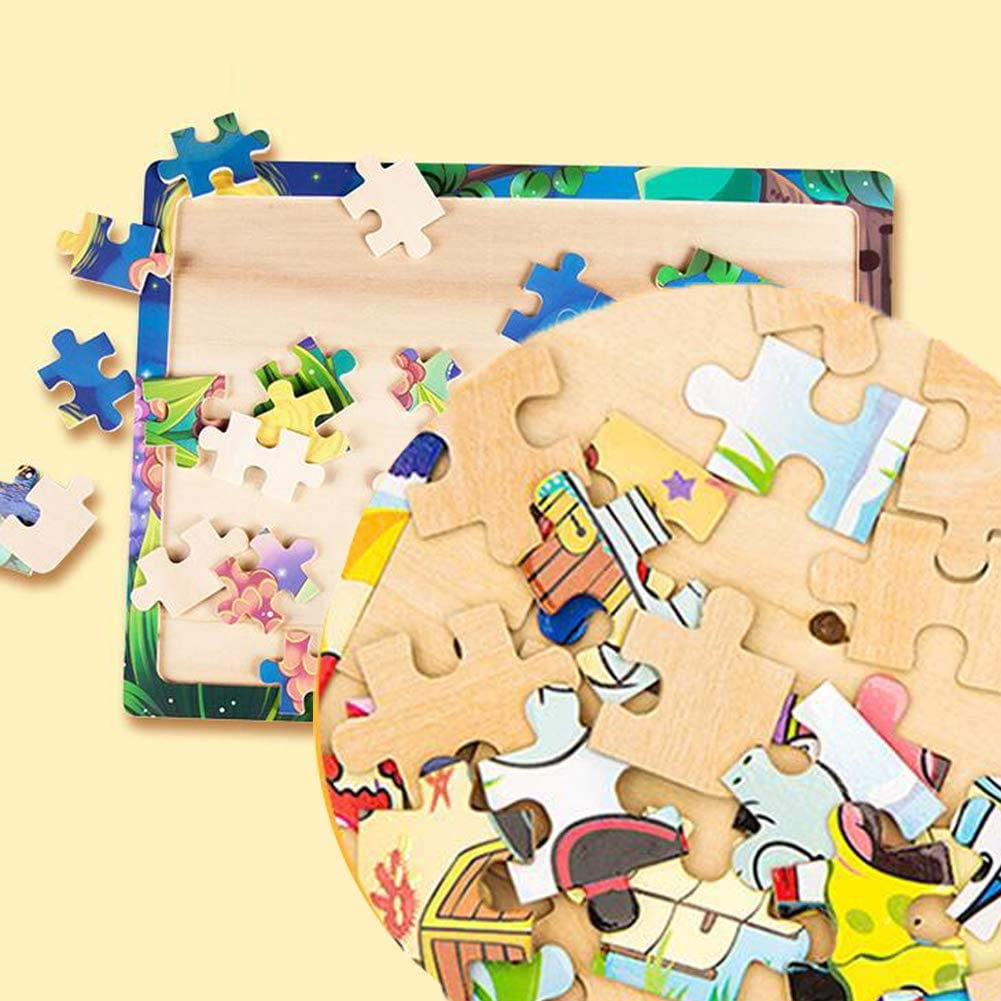 Wood Floor Pony Jigsaw Puzzle 60 Pieces for Kids Age 3-5 Animal Puzzle with Floor and Poster