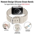 thumbnail image 3 of ALMNVO Ocean Silicone Sport Band Compatible with Apple Watch Bands 38mm 40mm 41mm 42mm 44mm 45mm 49mm Smartwatch Strap Replacement iWatch Series Ultra SE 9 8 7 6 5 4 3 Women Men, 3 of 11