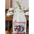 thumbnail image 4 of Independence Day Table Runner Cotton Linen 72 Inch Holiday Dresser Scarves, 4 of July Rose Wooden Grain Vintage Tablerunner for Kitchen Coffee Dining Bedroom Living Room Dinner Scarf Décor 13''x72'', 4 of 9