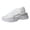 White, variant on Rokment Womens Athletic Platform Wedge Walking Sandals Comfortable Stretchy Knit Peep Toe Chunky Heels Slip on Tennis Workout Nursing Driving Summer Shoes Height Increasing Sneakers Black Size 6.5