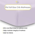 thumbnail image 2 of BreathableBaby  All-in-One Fitted Sheet & Waterproof Cover for 52" x 28" Crib Mattress (2-Pack) Lavender, 2 of 5