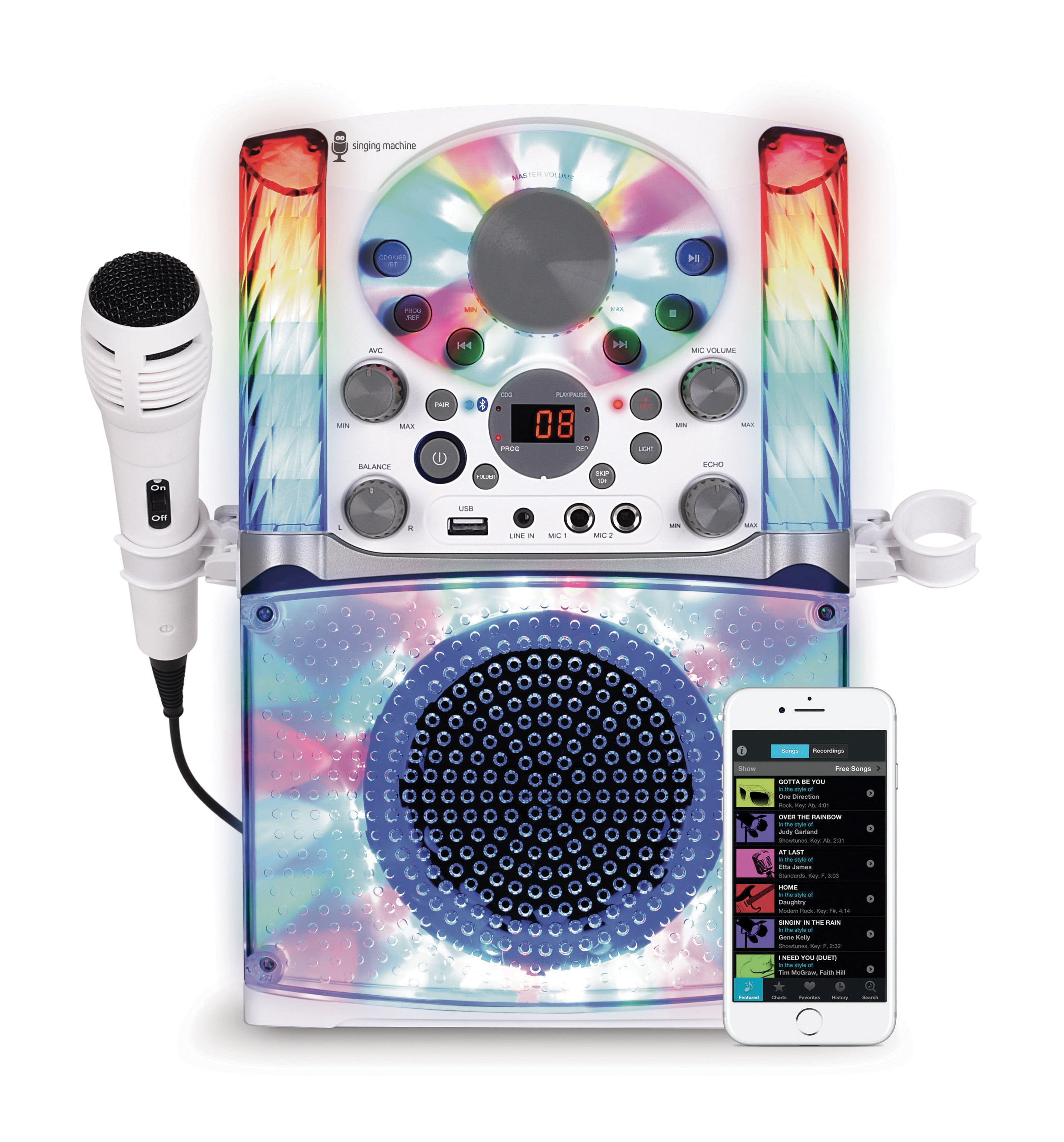 Equipo Karaoke Bluetooth Singing Machine Glow Sml2200 