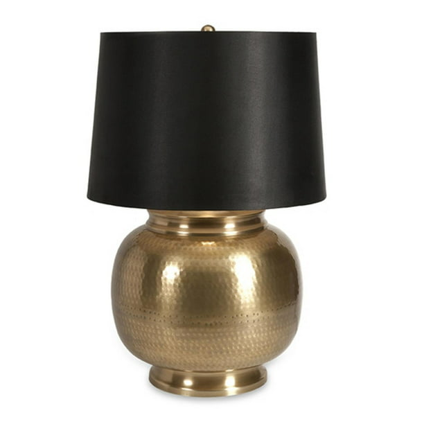 25 5 Elegant Radella Hammered Brass, Brass Table Lamp Black Shade