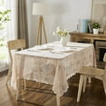 thumbnail image 5 of Warm Home Designs 54" x 72'' Lace Golden Linen Rectangle Tablecloth. AME Linen 54x72, 5 of 5