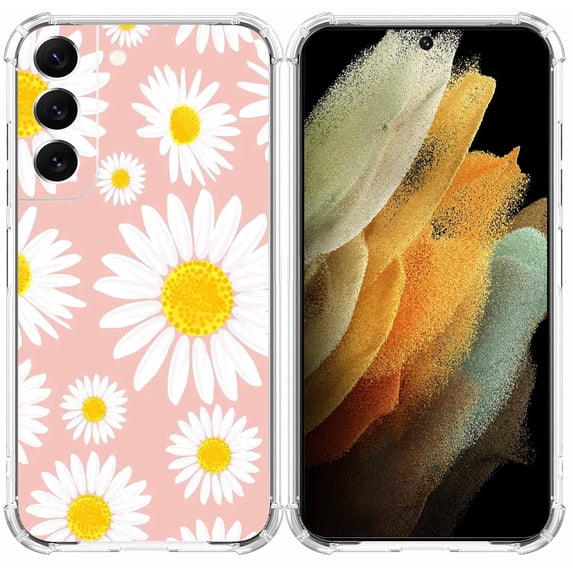Flower Collage Case for Samsung Galaxy S22,Aesthetic Art Design Pattern Soft TPU Bumper Case Cover