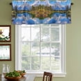 thumbnail image 3 of Blue Mountain Curtain Valances for Windows, Kitchen Valance Window Treatments Panel 2 Pack, Green Forest Modern Art Pastoral Rod Pocket Short Curtains for Bathroom Bedroom 42 x 12 Inch, 3 of 8