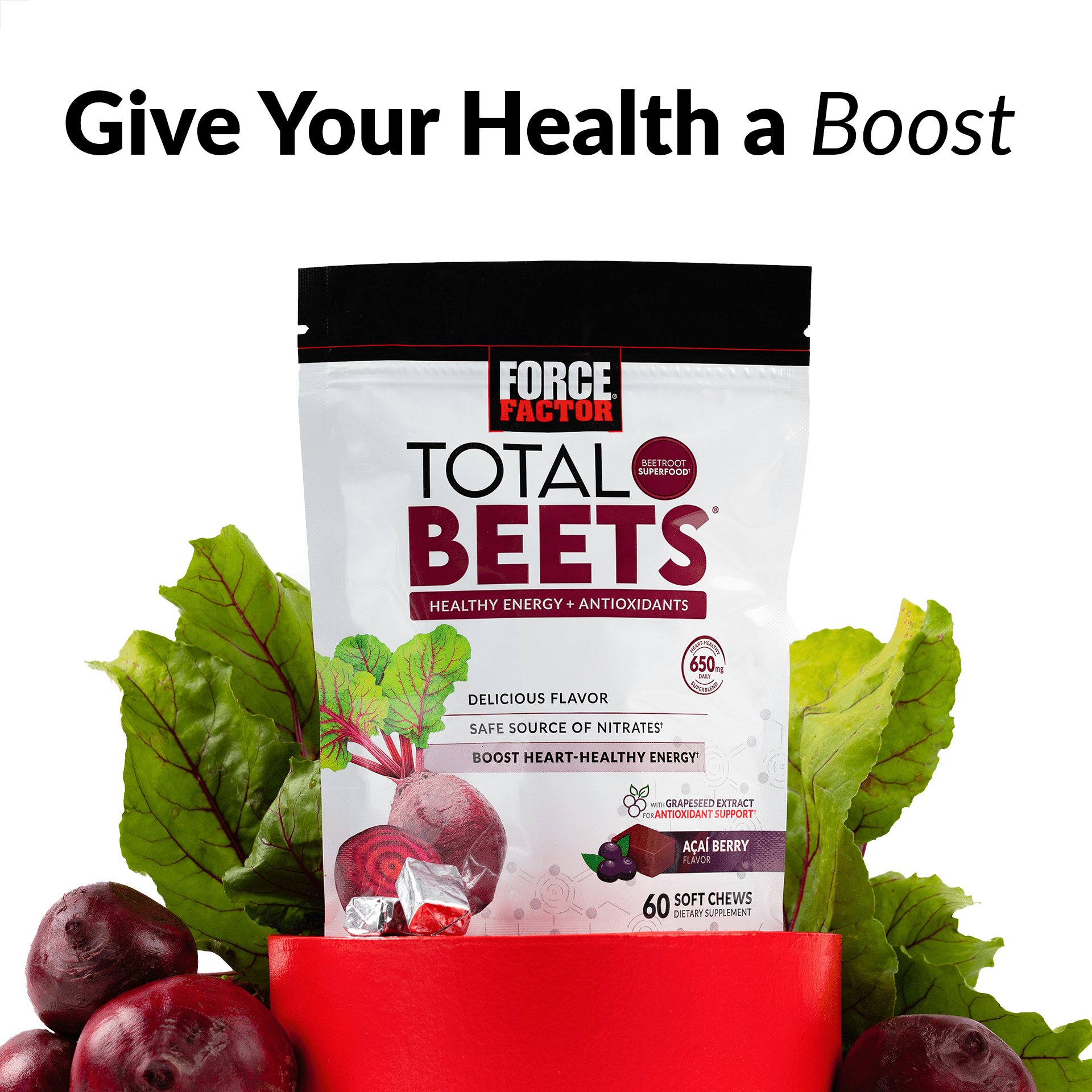 Buy force factor total beets soft chews with beetroot supplement 60