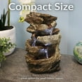 thumbnail image 5 of Sunnydaze Tiered Rock & Log Indoor Waterfall Fountain with LED Lights - 10", 5 of 12