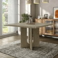 thumbnail image 2 of Furniture of America Cheri 54" Square Pedestal Dining Table, White Oak, 2 of 11