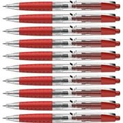 Schneider Gelion+ Gel Pen, Refillable and Retractable, Gel Ink, 0.7 mm, Transparent Barrel, Red Ink, Box of 10 Pens (101002)