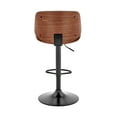 thumbnail image 5 of Armen Living Indoor Brock Adjustable Black Faux Leather and Walnut Wood Bar Stool with Black Base, 5 of 11