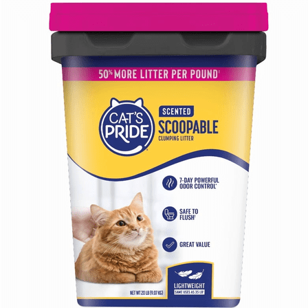 Cat's Pride Scented Scoopable Lightweight Cat Litter 20lb Pail