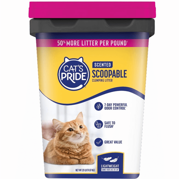 Cat's Pride Scented Scoopable Lightweight Cat Litter 20lb Pail