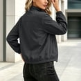 thumbnail image 6 of hlysgo Womens Stand Collar No Hood Windbreaker Jacket Quick Dry Zip Tops Daily Gym Hiking Outdoor Run Casual Short Coat with Pockets Black,3xL, 6 of 6